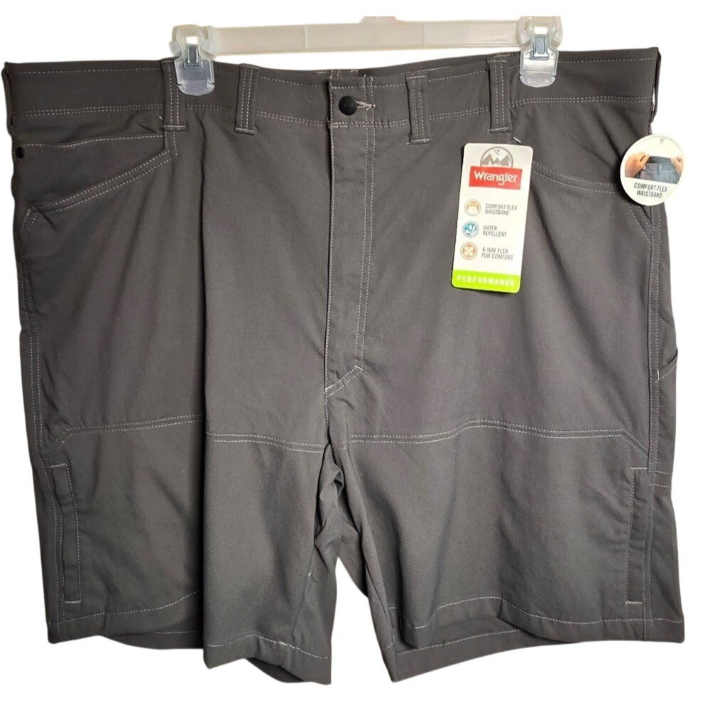 Wrangler Outdoor Performance Shorts Mens 46 Gray NW990SM Water Repellent Flex749